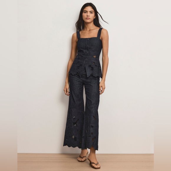 Veronica Beard Mirielle Eyelet Tank Top $498 NWT - Picture 2 of 7